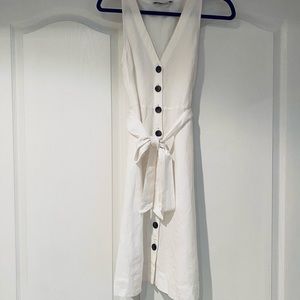 LOFT Petite Linen Blend Midi Dress